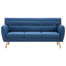 Festnight Divano a 3 Posti in Tessuto Imbottito Blu,Divano Design,Divano da Slotto,Divano per Soggiorno,DIvnao in Stoffa 172x70x82cm