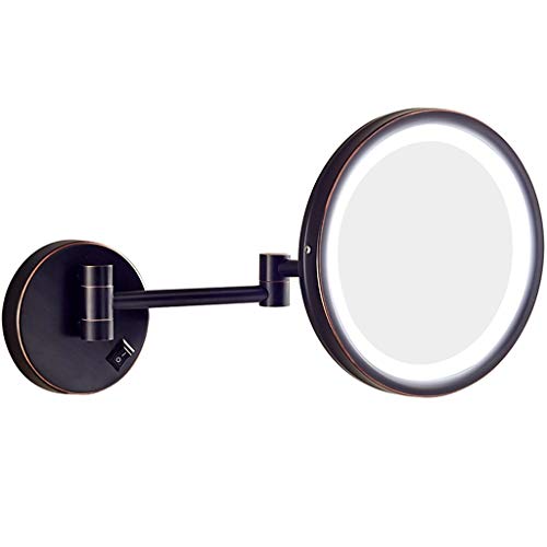 HXYSJ Specchio cosmetico a LED da Bagno a Un Lato,   Specchio di Illuminazione Pieghevole Pieghevole, Specchio ingranditore a Parete, 3X Specchio di ingrandimento, for Il Bagno Moda