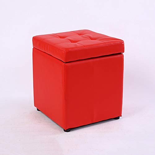 Ksainiy Pouf in ecopelle Scatola di immagazzinaggio giocattolo con cerniera Top imbottito Sgabello da gamba Cube Panchina for soggiorno Camera da letto Ufficio di stoccaggio Scatola giocattolo Sgabell
