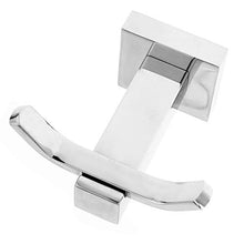 YINETTECH - Portasciugamani Doppio Gancio per Accappatoio con Accessori di Montaggio, Quadrato, Solido in Acciaio Inossidabile 304, Moderno, Cromato, Asciugamano di Rivestimento da Parete per Bagno