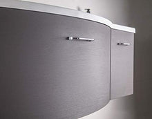 Mobile da bagno sospeso DANA 850 - design leggermente arrotondato - antracite, Piletta Pop-up:Senza piletta Pop-up