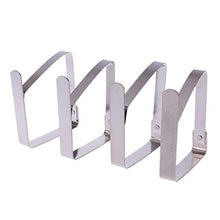 Fogun - Set di 4 fermatovaglia in acciaio INOX, 8,2 x 7 cm