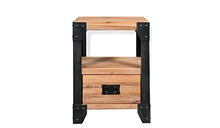 Comodino Bianco con Cassetto,Cassettiera con 1 Cassetti da Letto in Legno massello di acacia Cassettiera Camera da Letto Comodino con Cassetto e Scompartimento Aperto 40 x 30 x 54 cm