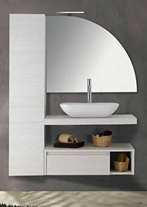 Set Mobile Lavabo Specchio LED Arredo Bagno Moderno Componibile Miami90 CERAMICHEMIRANDA-Bronzo