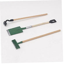 3pcs in miniatura giardino a prato Strumenti 1/12 Dollhouse accessori di lavoro con la pala rastrello forcella per Doll House o Giardino Scenario modello, attrezzi per il giardinaggio