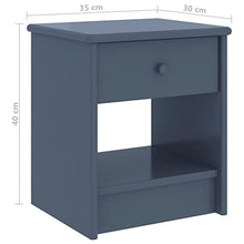 vidaXL Comodino Grigio Chiaro 35x30x40 cm in Legno Massello di Pino