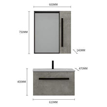 BGROESTWB Mobile da Bagno Specchio Mobile da Bagno e lavabo Combinazione Bagno Bagno Small Appartamento Senza lacca per Casa (Color : Gray, Size : 47x61x40cm)