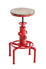 CLP Sgabello Lumos in Metallo E Legno I Forma A Idrante Design Industriale | Sgabello Robusto Altezza Regolabile 59-75CM I Sgabello Bar, Colore:Rosso