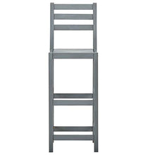 Tidyard Set 4 pz Sedie da Bar Alte in Legno Massello Acacia Grigio con Schienale 42x36,5x110 cm,Sedie da Cucina Alte con Schienale in Legno Massello,Sedie Alte,Sbagelli da Bar Alti in Legno Massello