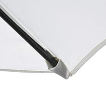 Outsunny Ombrellone da Giardino Inclinabile Φ227cm, Apertura a Manovella, Palo in Metallo e 8 Stecche, Bianco Crema