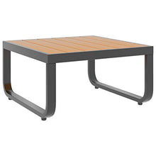 Goliraya 4 pz Set Divano da Giardino Angolare in Alluminio e WPC con Tavolino,Divano con Penisole,Salotto da Giardino,Divano Angoalre,Divano da Esterno,Divano Modulare da Esterno