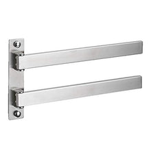 KKYY Porta Asciugamani Bagno Braccio Oscillante Portasciugamani da Parete Porta Salviette Bagno 2-Braccio Acciaio Inossidabile SUS304 Lucidato
