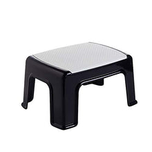 WYB Sgabello in plastica, Sgabello Piccolo e Antiscivolo Piccolo e Leggero, poggiapiedi Portatile in One-Step, Adatto per Cucina, Bagno e Toilette,Nero