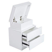 DFGH Scrivania Laterale, Comodino Luminoso A LED Cabina Armadio di Ampia capacità con 2 Cassetti