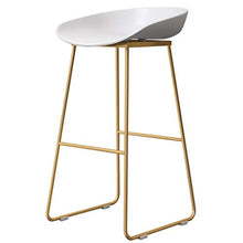 LWW Sgabelli, Sgabelli Bancone Seggiolone Senza Schienale Sgabelli Di Colazione Cucina Bar Café Europea Moderna Accogliere Fino a 65/70 / 75Cm Alto,Gambe Bianco-Oro,75 cm