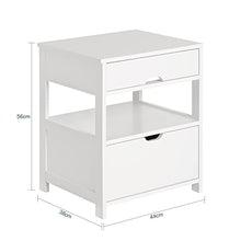 SoBuy® Comodini letto, tavolino da salotto o soggiorno, con cassetto,bianco,FRG258-W,IT