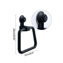 Keahup Anello portasalviette a Ventosa 1 Pezzo Anello portasalviette a Ventosa sottovuoto Porta Asciugamani da Cucina Mensola Bagno Nero