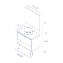 Amizuva Yoko Top Mobile da bagno, in legno, 80 cm, 4 pezzi