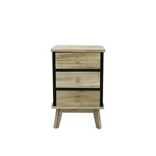 Rebecca Mobili Comodino Cassettiera Legno Chiaro Nero Stile Industrial Camera da Letto Soggiorno Arredo Casa - 57x37x32 (H x L x P) - Art. RE6085