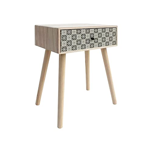 Rebecca Mobili Comodino 1 cassetto, tavolino da Divano Moderno, Legno, Marrone Chiaro Grigio, Soggiorno Camera da Letto - Misure: 57 x 45 x 30 cm (HxLxP) - Art. RE6117