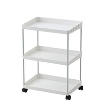 Quattro Ruote Portatile Strumento di archiviazione Carrello Carrello for Ripiani, Struttura in plastica Mobile conveniente Cucina Soggiorno Bagno Bianco 2 Dimensioni Utility Cart