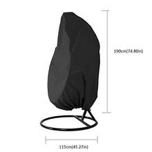 Hieefi Copertura Egg Chair Impermeabile Antipolvere Nero Appeso Copertura della Sedia