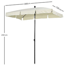 BAKAJI Ombrellone da Giardino Palo Centrale 200 x 125 cm Palo 32mm 4 Stecche Struttura Acciaio Inclinazione Regolabile Arredamento Esterno Gazebo Piscina Giardino Terrazzo Ambienti Esterni Beige