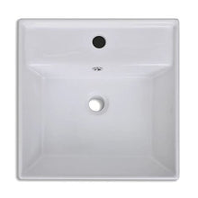 tiauant Lavabo in Ceramica Quadrata con Troppo Pieno, 41 x 41 cm, Materiale: Ceramica