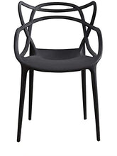 WellingA 4 Pezzi di sedie Moderne Pranzo Set di sedie Giardino per Esterni Sedia Patio Poltrona Ufficio impilabile,Nero
