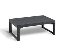 Keter 232300 Effetto Vimini Allibert Lyon/Tavolino da Pranzo 2 in 1, Colore: Nero/Grafite