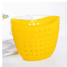 MaikcQ - Cestino portaoggetti pieghevole da appendere, ripiano multifunzione in plastica, utilizzato in cucina, camera da letto, bagno (giallo)