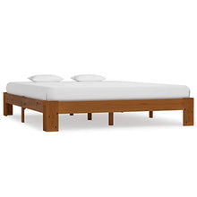 BIGTO - Struttura letto in legno di pino massello, per camera da letto, colore: marrone, 160 x 200 cm