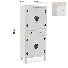 Versa Kyoto Cassettiera da Camera letto o Salotto, Armedio con Cassetti, Con due cassetti e armadietti, Misure (A x L x l) 120 x 30 x 50 cm, Legno, Colore Bianco