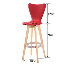 LXYPLM Sgabello Sedie Bar Barstools di Legno Solido Girevole Bancone Sedie con Schienale, Pelle Tempo Libero Faux Colazione Gratuita Sgabelli di Cafe Bar Kitchen Arredo Bar Cucina (Color : White)