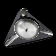 NIHAOA Accessori del Sigaro Triangolo di Legno Slot Acciaio Inossidabile Cigar Ashtray Tenere 3 sigari