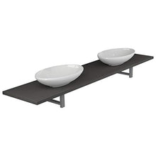 Set Mobili da Bagno 3 pz in Ceramica Grigia
