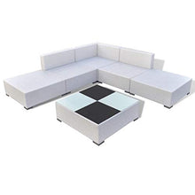 vidaXL Divano da Giardino Set 15 pz in Polirattan Bianco Sofa con Cuscini