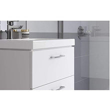 Lara - Mobile da bagno con 2 cassetti, colore: grigio lucido