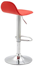 CLP Sgabello Design Lana V2 in Similpelle I Sedia Sgabello Cucina con Poggiapiedi E Schienale Girevole E Regolabile 58-79CM, Colore:Rosso, Colore del Telaio:Cromo