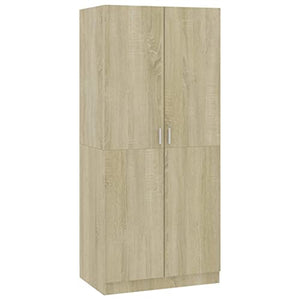 vidaXL Armadio Compatto Elegante Robusto con Scomparto e Asta Arredo Guardaroba Appendiabiti Organizer Casa Rovere Sonoma 80x52x180 cm in Truciolato