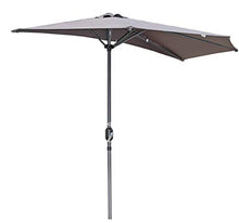Angel Living®270cm Mezzo Tondo Ombrellone in Alluminio e Poliestere Resistente alla Ruggine Protezione UV (Grigio)