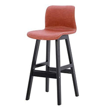 XEWNEGTZI Sgabelli da Bar Semplici Sedie da Bar in Legno Massello, con Cuscino in PU E Schienale Curvo, per Cucine Domestiche, Pub, Sgabelli Alti, Carico 160 kg (8 Misure, 72 Cm)(Color:Rosso)