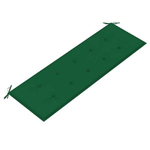 vidaXL Panca da Giardino con Cuscino Verde 150 cm in Legno di Teak