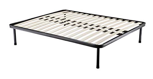 Sedam Srl Rete Ortopedica, per Letto Matrimoniale, 160×190, con Piedini, 14 DOGHE, 100% Made in Italy, Estremamente Resistente, Alta qualità