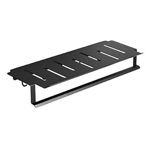 NHLBD Mensola da Bagno, mensola portaoggetti - Bagno Rack Corso igienici Chrome Nero Mensola Rust for Bagno con portasciugamani (56x23x8cm) partizione Bagno