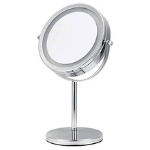 YIBOKANG Specchi, Specchio da Bagno Specchio Specchio per Trucco per Ragazza, Illuminazione a LED Desktop Specchio Beauty Specchio AAA Alimentato (Non Incluso) Base Antiscivolo