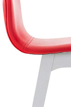 CLP Sgabello Bar Taunus In Similpelle E Legno Di Caucciù 4 Gambe I Sedia Alta Cucina Con Schienale Alt 72 CM, Colore:rosso, Colore del telaio:bianco