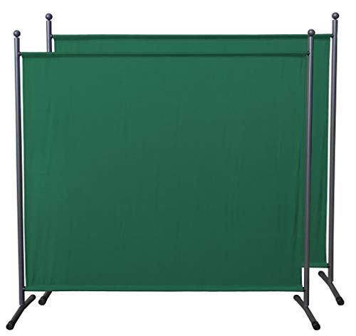 QUICK STAR 2 Pezzi Paravento da Giardino 180 x 178 cm Divisorio in Tessuto Balcone Protezione della Privacy Verde