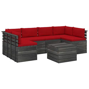 vidaXL Set Divani da Giardino su Pallet 7 pz con Cuscini Massello Pino