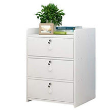 Comodino Household Camera Locker Tre pompaggio Piccolo di Lavoro Bagno con Blocco Soggiorno Corridoio Addensare in massello Bianco 36X30X49cm FANJIANI